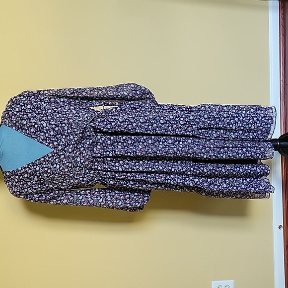 NWT Madewell Navy Floral Midi Dress - Picture 2 of 9